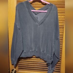 Aerie Fleece V-neck Sweatshirt